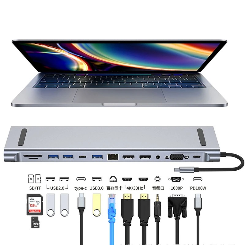 4 Hdmi Multi Monitor Video Card 4K - USB C 3.0 ハブ タイプ C