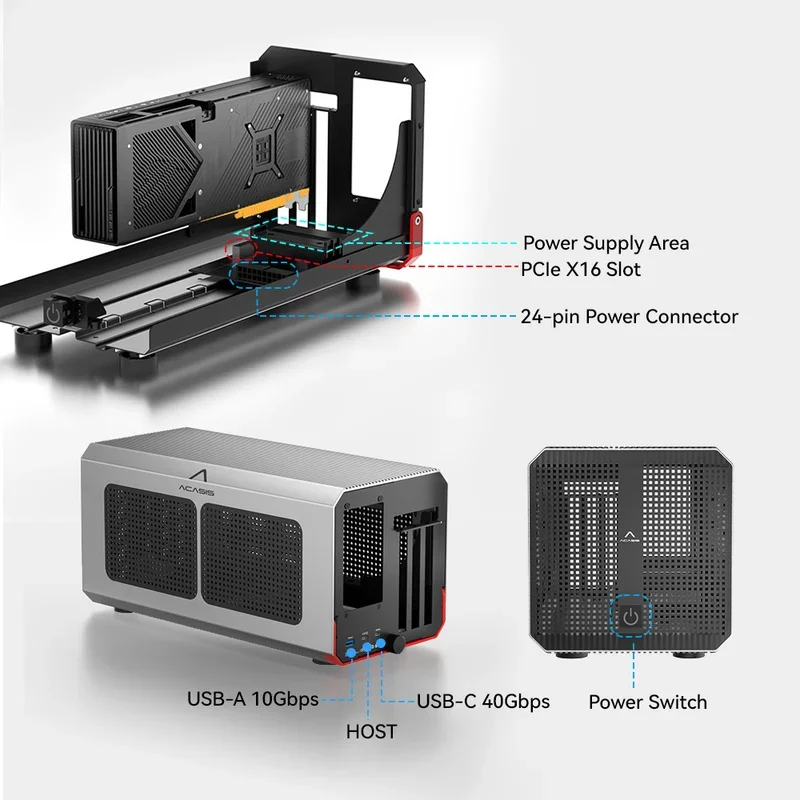 Acasis 40Gbps eGPUエンクロージャー、24ピ - Thunderbolt 4 External Gpu Enclosure のレビューと価格